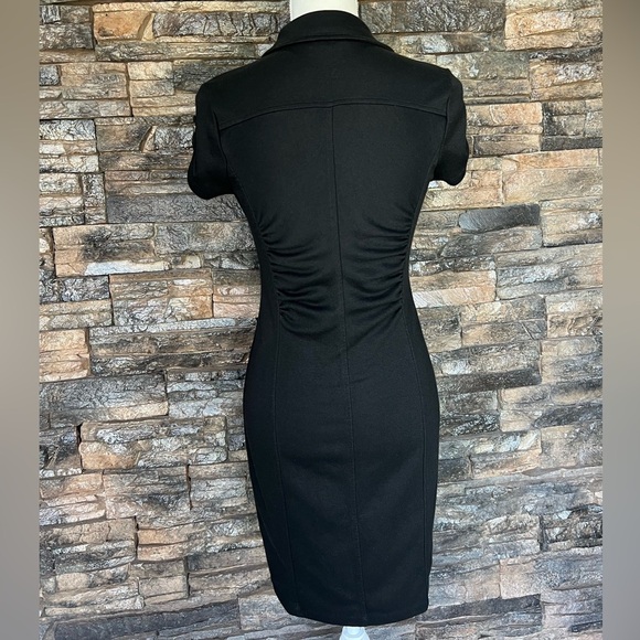 Carole Little Black Sheath Midi Dress with Notched Collar - Picture 2 of 12